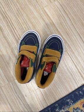 Vans Kids Navy, Mustard & Green High-Top Sneakers